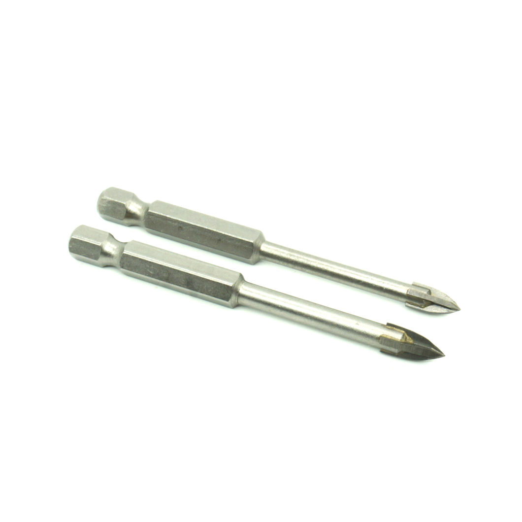 Hex Shank Glass & Tile Drill Bit Set, Glass Tile, 3mm, 4mm, 6mm, 8mm C6h4